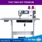 TEXI TWIN 6HF PREMIUM EX - Automatische 2-Nadel-Doppelsteppstichmaschine mit Nadeltransport & Eckenprogrammierung – f�r Jeans, Denim & schwere Stoffe - Set mit Tisch