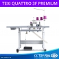 TEXI QUATTRO 3F - 2 Nadel / 4-Faden-Overlockmaschine mit integrierten Automatik-Fadenabschneider - Set mit Tisch