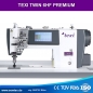 TEXI TWIN 6HF PREMIUM EX - Automatische 2-Nadel-Doppelsteppstichmaschine mit Nadeltransport & Eckenprogrammierung – f�r Jeans, Denim & schwere Stoffe - Set mit Tisch