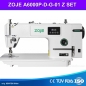ZOJE A6000P-D-G-01 Automatische 1-Nadel-Doppelsteppstichmaschine mit Untertransport mit A-Fadenabschneider  Set mit dem Tisch