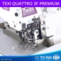 TEXI QUATTRO 3F - 2 Nadel / 4-Faden-Overlockmaschine mit integrierten Automatik-Fadenabschneider - Set mit Tisch