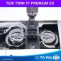 TEXI TWIN 1F PREMIUM EX Automatische 2-Nadel-Doppelsteppstichmaschine mit Nadeltransport f�r leichte und mittlere Stoffe – Komplett-Set mit Tisch