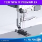 TEXI TWIN 1F PREMIUM EX Automatische 2-Nadel-Doppelsteppstichmaschine mit Nadeltransport f�r leichte und mittlere Stoffe – Komplett-Set mit Tisch