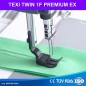 TEXI TWIN 1F PREMIUM EX Automatische 2-Nadel-Doppelsteppstichmaschine mit Nadeltransport f�r leichte und mittlere Stoffe – Komplett-Set mit Tisch