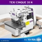 5 FADEN 2 Nadel OVERLOCKMASCHINE TEXI CINQUE 35 N PREMIUM MIT EINGEBAUTEM AC SERVO MOTOR, NADELPOSITIONIERUNG-Set