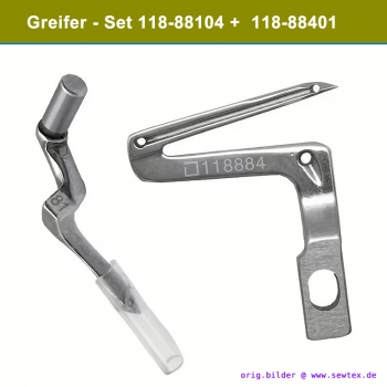 Greifer-Set für 4-Faden Industrie-Overlockmaschinen (118-88104 + 118-88401) - Juki MO-2514, MO-2414, Jack, Zoije, Texi, Siruba etc.