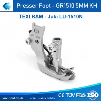 GR1510 5MM KH Walking-Foot-Set (Obertransportfu�-Set) mit rechter F�hrung (right guide) 5 mm  Abstand f�r Juki LU-1510N, Texi Ram, Consew 206RB, Typical GC2600 usw