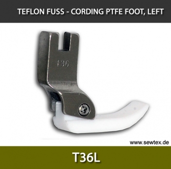 Industrielle Nähmaschine Teflon Cording/Reißverschluss Fuß Links Für PVC Leder 