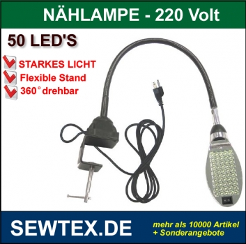 Neu Lampe für Nähmaschine Sparlampe Drehbar 360 Grad 7W 
