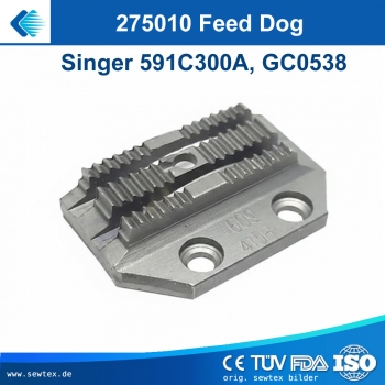 Transporteur (Feed Dog) Teilenummer #275010 - Singer 591C300A, GC0538 sowie baugleiche Industriemaschinen
