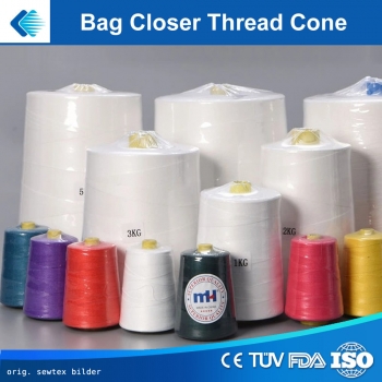 Lebensmittelverpackung Garn, Industrienähgarn Polyester Sacknähgarn Thread for Bag Closer - Sackverschließgarn 12/4 – 100% Polyester – (B2B)