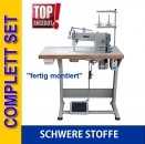 Schwere Ledermaschine Walking Foot DY0302 im SET mit OVERLOCK Rundmeser und mehr