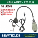 Nhlampe Brolampe - 50 SMD-LED's starkes Licht DREHBAR 360 Grad, elastische Stand