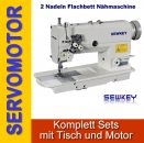 2 Nadel Steppstich Flachbett Industrienhmaschine SK842M komplett