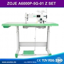 ZOJE A6000P-5G-01 Z - Automatische 1-Nadel-Doppelsteppstichmaschine f�r schwere Stoffe mit Untertransport & Nadelpositionierung -  SET mit dem Tisch