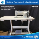 Premium Paket ! 1 Nadel Walking Foot Polsternhmaschine NX0918, Set  mit Tisch und AC Motor 1000 Watt - aufgebaut