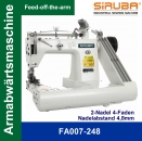 2-Nadel 4-Faden SIRUBA FA007-248 Armabwrts-Kettenstichmaschine - Montiert