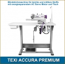 TEXI ACCURA Blindstichmaschine fr leichte und mittlere Stoffe mit energiesparendem AC-Servo-Motor und Nadelpositionierun