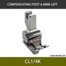 CL1/4K-Compensating foot 6.4mm, left, for fine knitwear