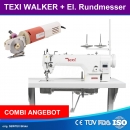 SEWTEX SALE SET  - TEXI WALKER WF SERVO PREMIUM mit elektrische Rundmesser f�r nur 850 EUR - 1 Nadel Steppstichmaschine f�r Leder, Polster - Aufgebaut