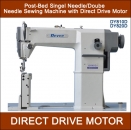 Direct Drive 2 Nadel Sulen-Nhmaschine DY-820D Post Bed mit Rollfuss-Set