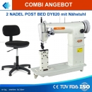 Combi Angebot 2 Nadel / 1 Nadel Nexxi 820 Post-Bed Säulenmaschine mit Industienähstuhl und AC 750W Servomotor aufgebaut