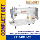 L918-RM1-32 kpl. SIRUBA Steppstichmaschine mit Kantenschneider Komplett, für leichte und mittlere Stoffe