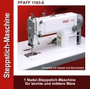 PFAFF 1163-6 Steppstich-Maschine - Komplett mit Gestell und Servomotor