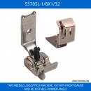 S570SL-18X132 FUSS - FOOT FOR TWO NEEDLE LOCKSTITCH MACHINE 1/8" WITH RIGHT GAUGE AND ADJUSTABLE RUNNER ANGLE