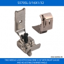 S570SL-3/16X1/32 FUSS - FOOT FOR TWO NEEDLE LOCKSTITCH MACHINE 3/16" WITH RIGHT GAUGE AND ADJUSTABLE RUNNER ANGLE