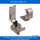 S570SL-3/8X1/32 FUSS - FOOT FOR TWO NEEDLE LOCKSTITCH MACHINE 3/8" WITH RIGHT GAUGE AND ADJUSTABLE RUNNER ANGLE
