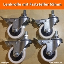 4 x Lenkrolle mit Feststeller 65mm fr Nhtische Transportwagen Nhereien