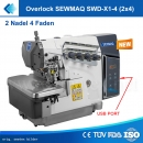 SEWMAQ SWD-X1 Direct drive 2-Nadel-4-Faden Overlock Nähmaschine mit USB - Set mit Tisch