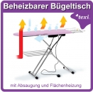 TEXI CHAMPION SB Bgeltisch,  120 x 45 cm mit Absaugung, Blasen und beheizter Bgelflche